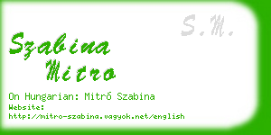 szabina mitro business card