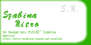 szabina mitro business card